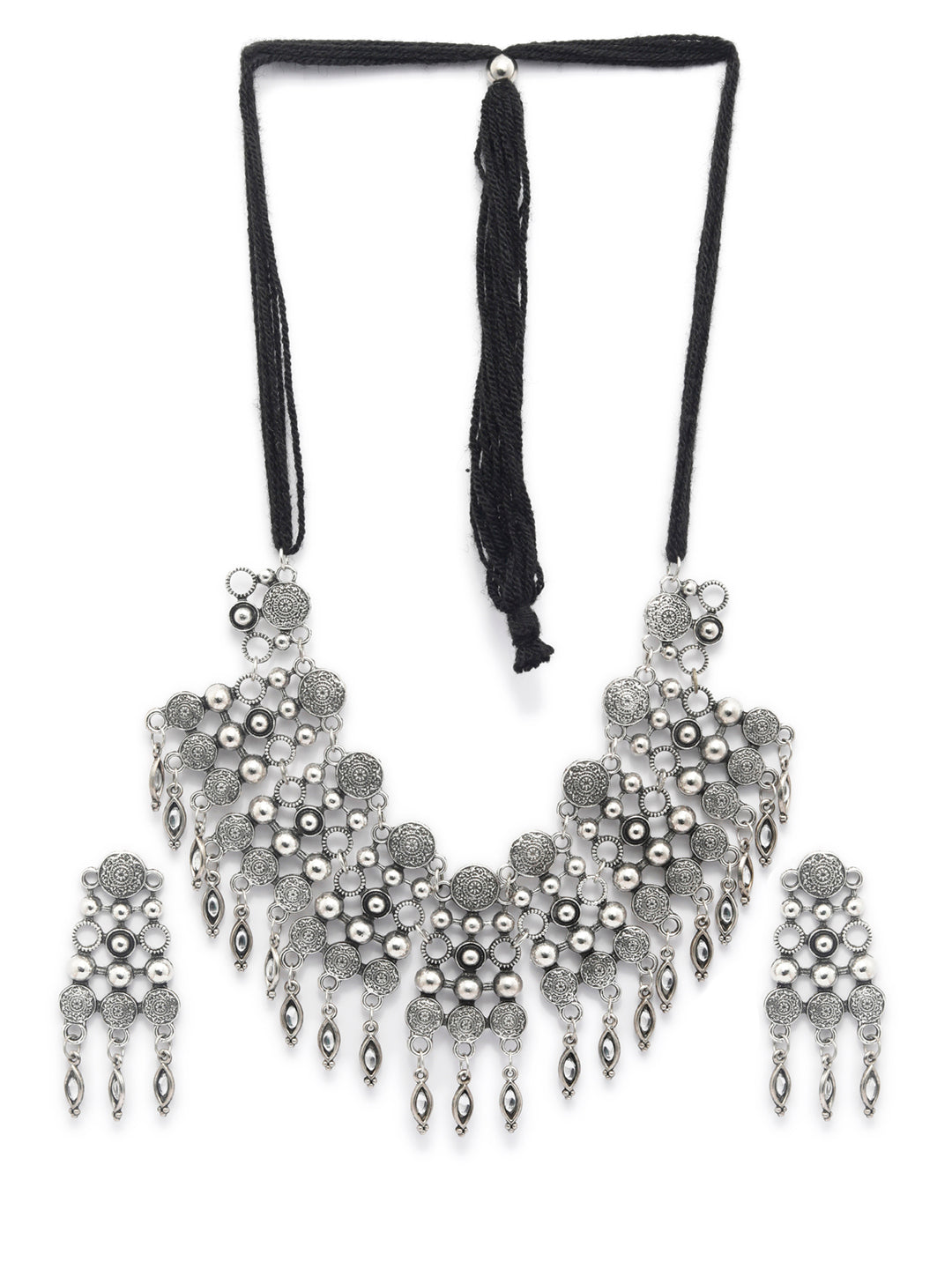 Priyaasi Women Tribal Coin Style Oxidised Jewellery Set - Grab2buy