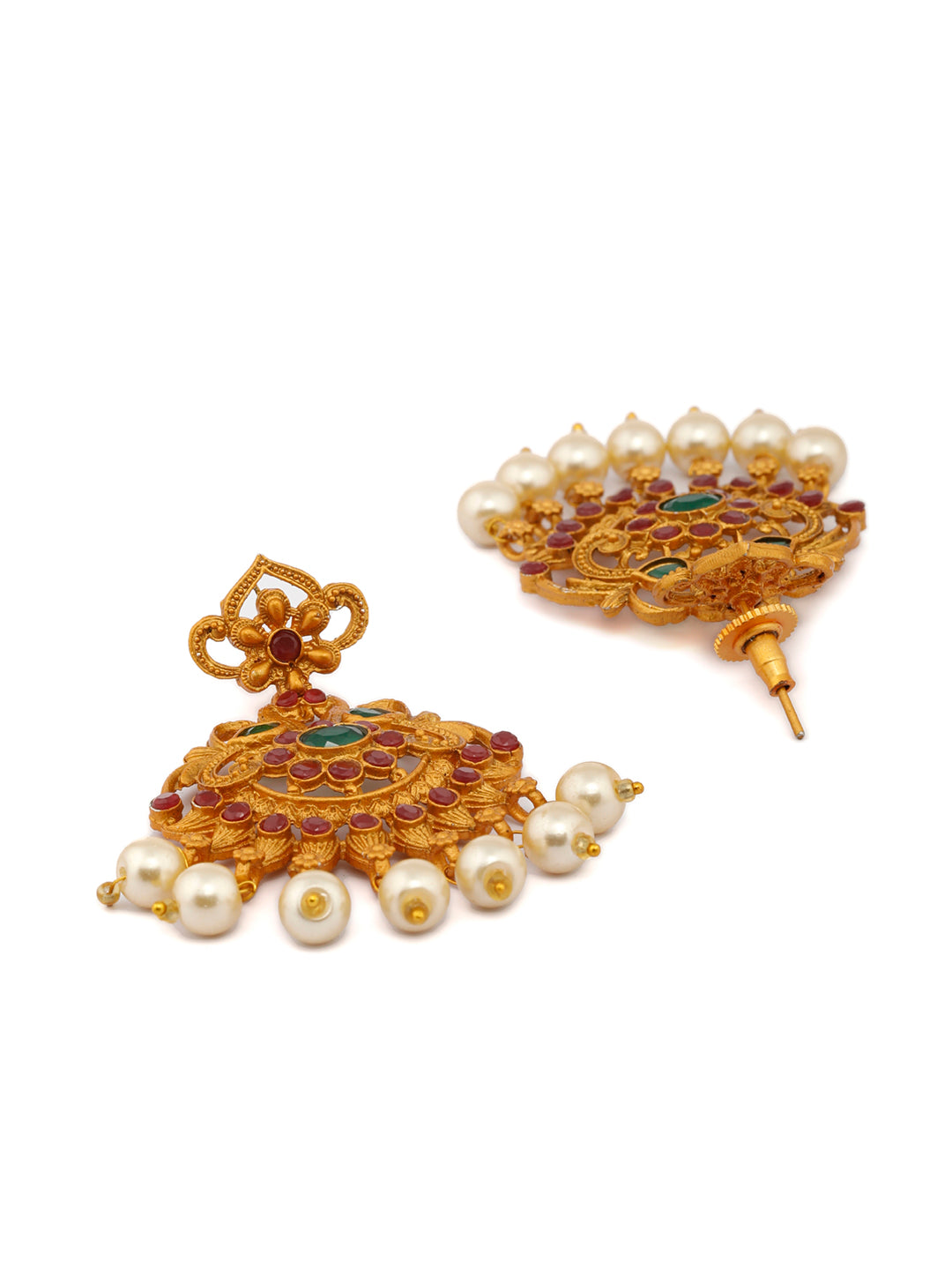 Priyaasi Women Traditional Gold Plated Real Kemp Peacock Jewelley Set - Grab2buy