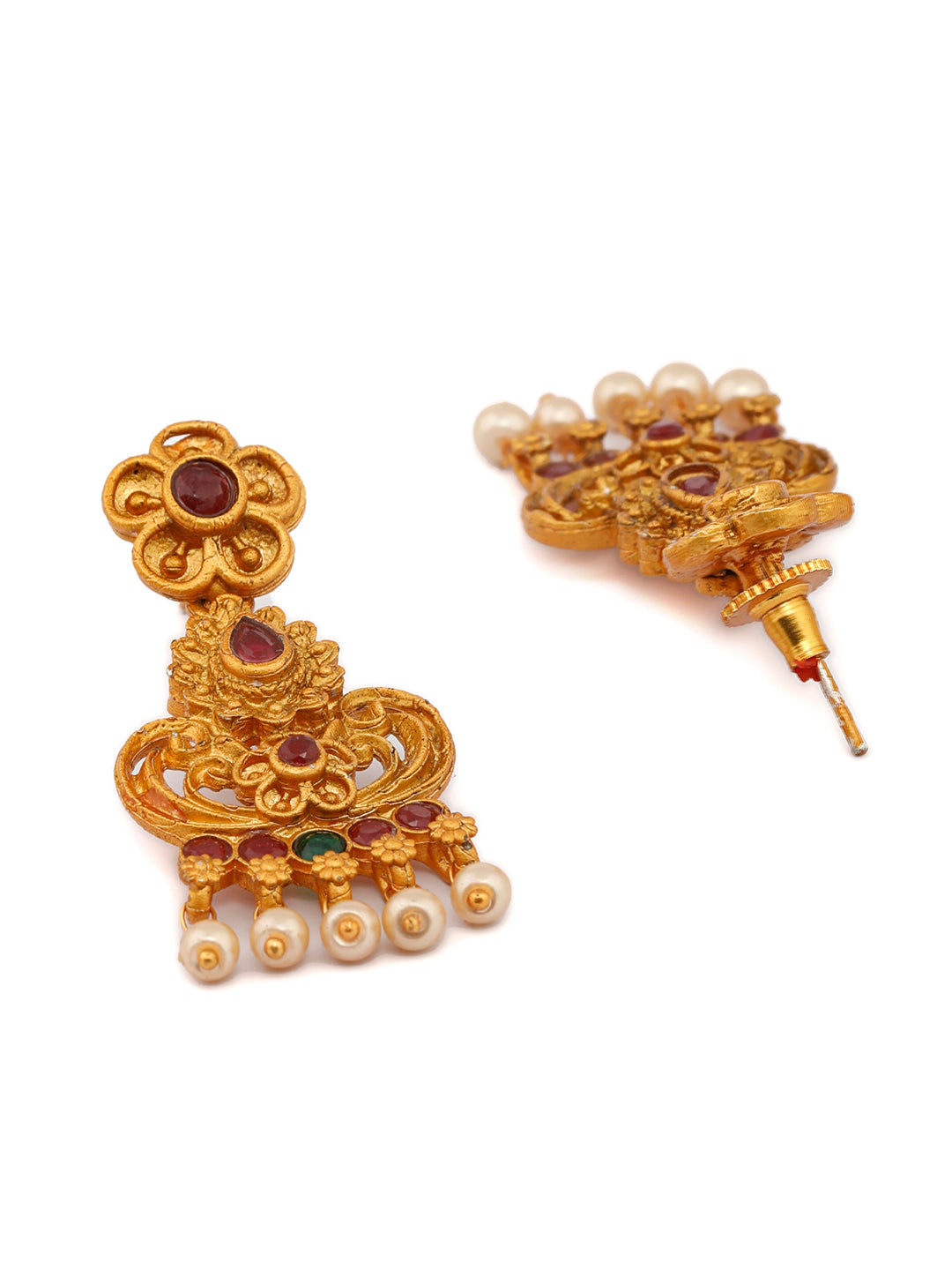 Priyaasi Women Traditional Gold Plated Real Kemp Floral Jewelley Set - Grab2buy