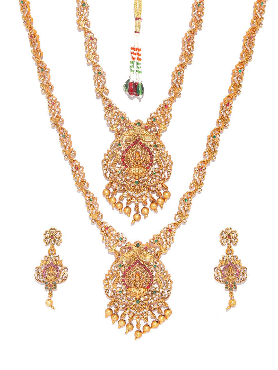 Priyaasi Women Traditional Gold Plated Real Kemp Goddess Laxmi Jewelley Set - Grab2buy
