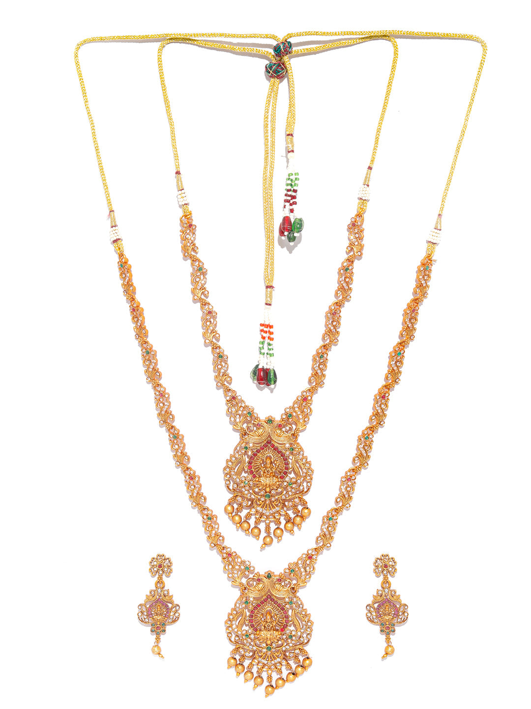 Priyaasi Women Traditional Gold Plated Real Kemp Goddess Laxmi Jewelley Set - Grab2buy