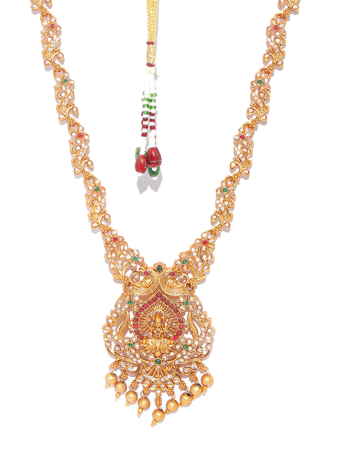 Priyaasi Women Traditional Gold Plated Real Kemp Goddess Laxmi Jewelley Set - Grab2buy
