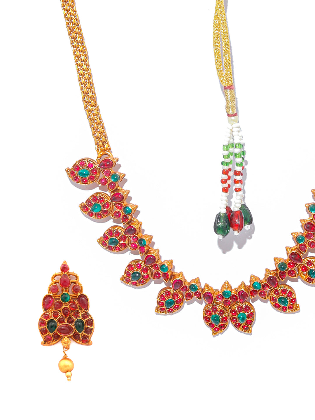 Priyaasi Women Real Kemp Gold Plated Leaf Jewellery Set - Grab2buy
