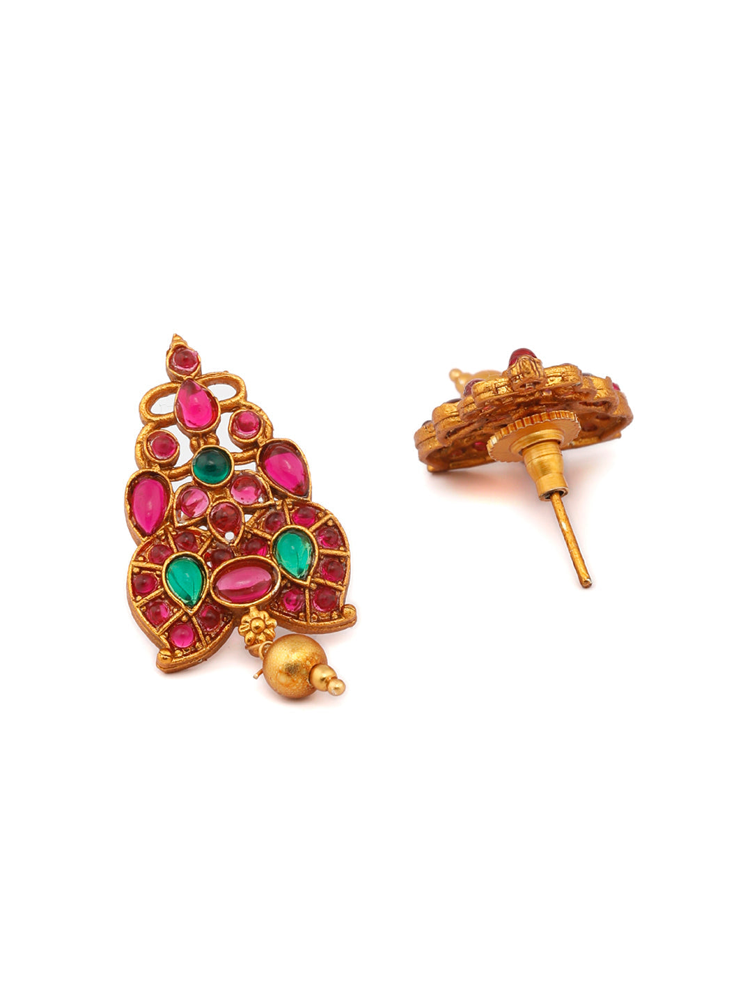 Priyaasi Women Real Kemp Gold Plated Leaf Jewellery Set - Grab2buy