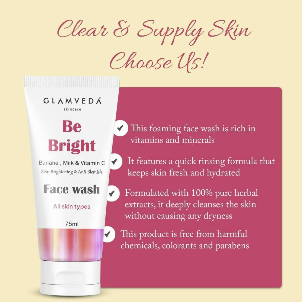 Glamveda Be Bright Skin Brighteing & Anti Blemish Face Wash - Grab2buy