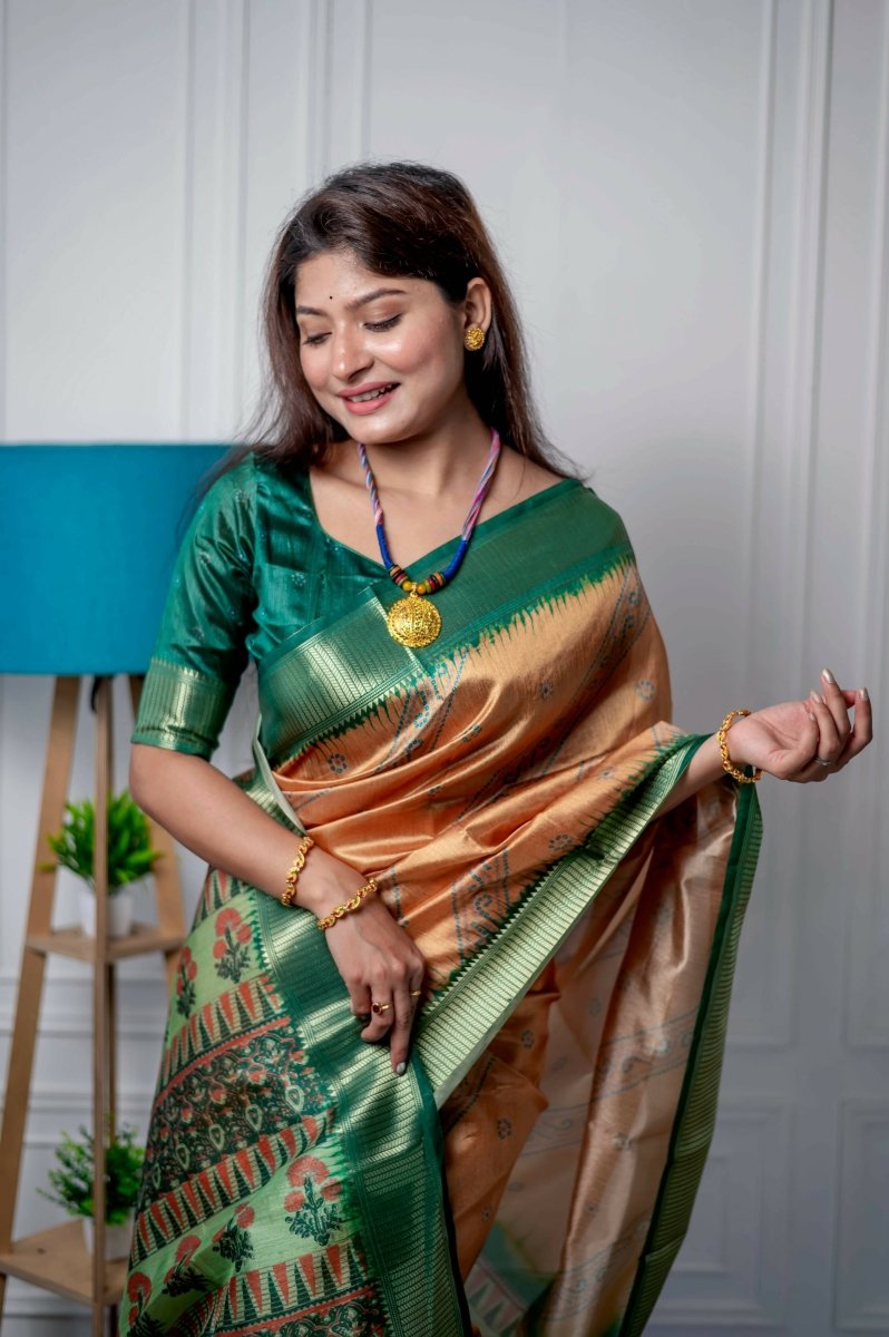 Aastha Fashion Mustard Woven Soft Silk Saree with Blouse - Grab2buy