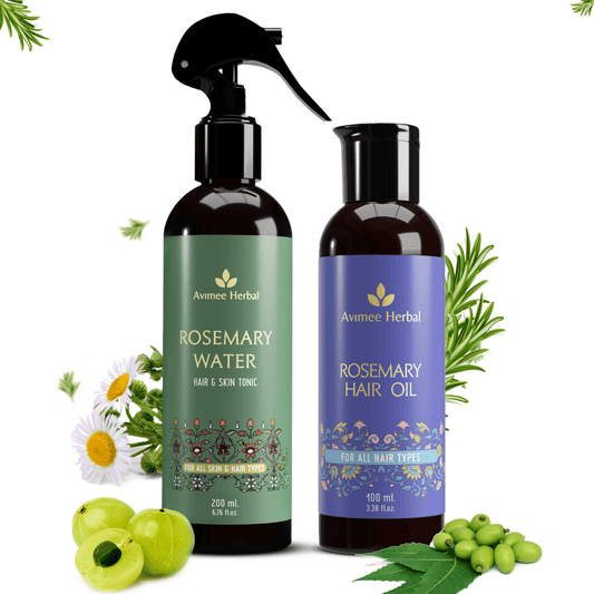 Avimee Herbal Rosemary Hair Care Routine Combo: Rosemary Water Spray & Rosemary Hair Oil Grab2Buy Avimee Herbal Grab2Buy