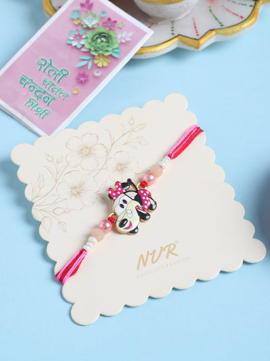NVR Stylish Red Cartoon Character Kids Rakhi with Roli Chawal Chandan & Mishri | Grab2Buy
