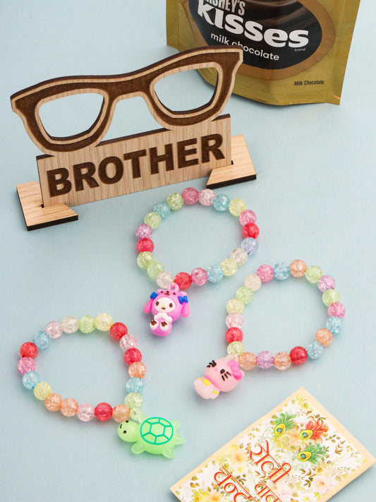 NVR Kids Set of 3 Cartoon Design Artificial Beads Thread Rakhi, Combo for Rakshabandhan | Grab2Buy