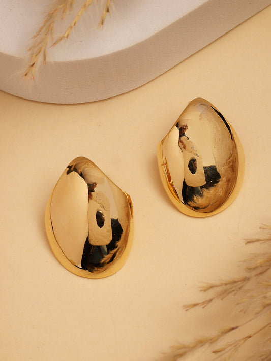 NVR Women's Gold-Polished Contemporary Drop Earrings | Grab2Buy