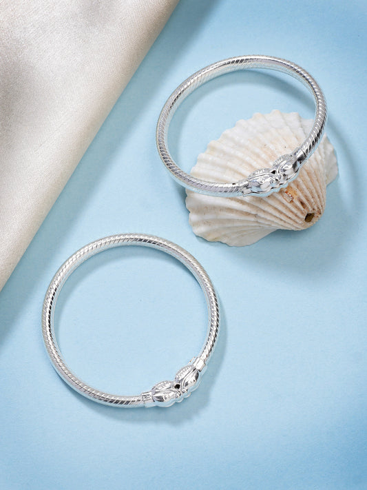 NVR Kids Set of 2 Silver- Toned Nazariya Kada Bracelet | Grab2Buy