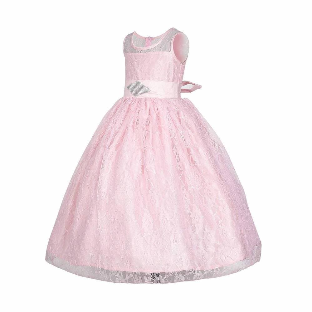Asmaani Baby Girl's Pink Colour Satin A-Line Maxi Full Length Dress (AS-DRESS_22165) - Grab2buy