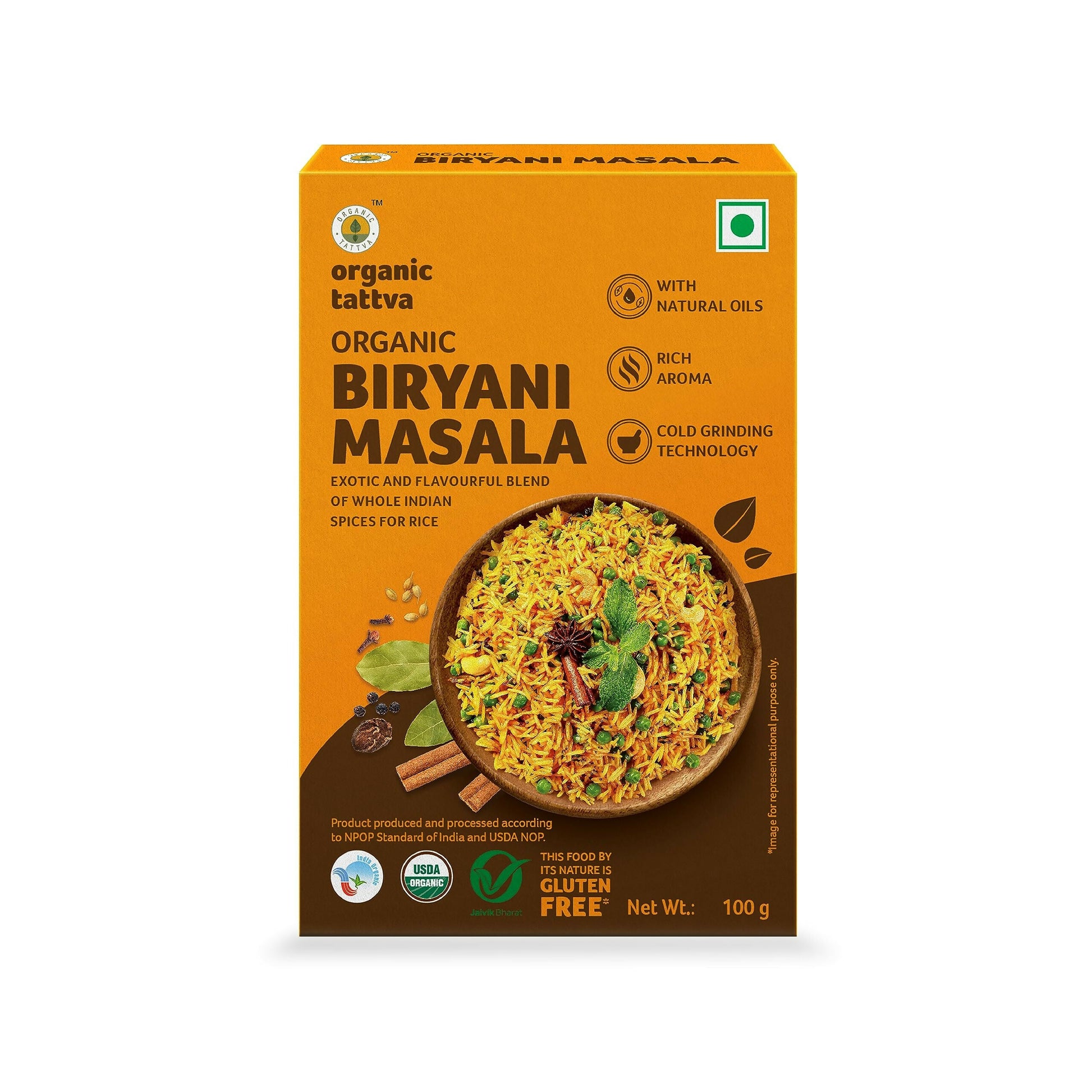 Organic Tattva South-Indian Masala Combo (100 Gm Each)- Sambar Powder, Rasam and Biryani Masala - Grab2buy