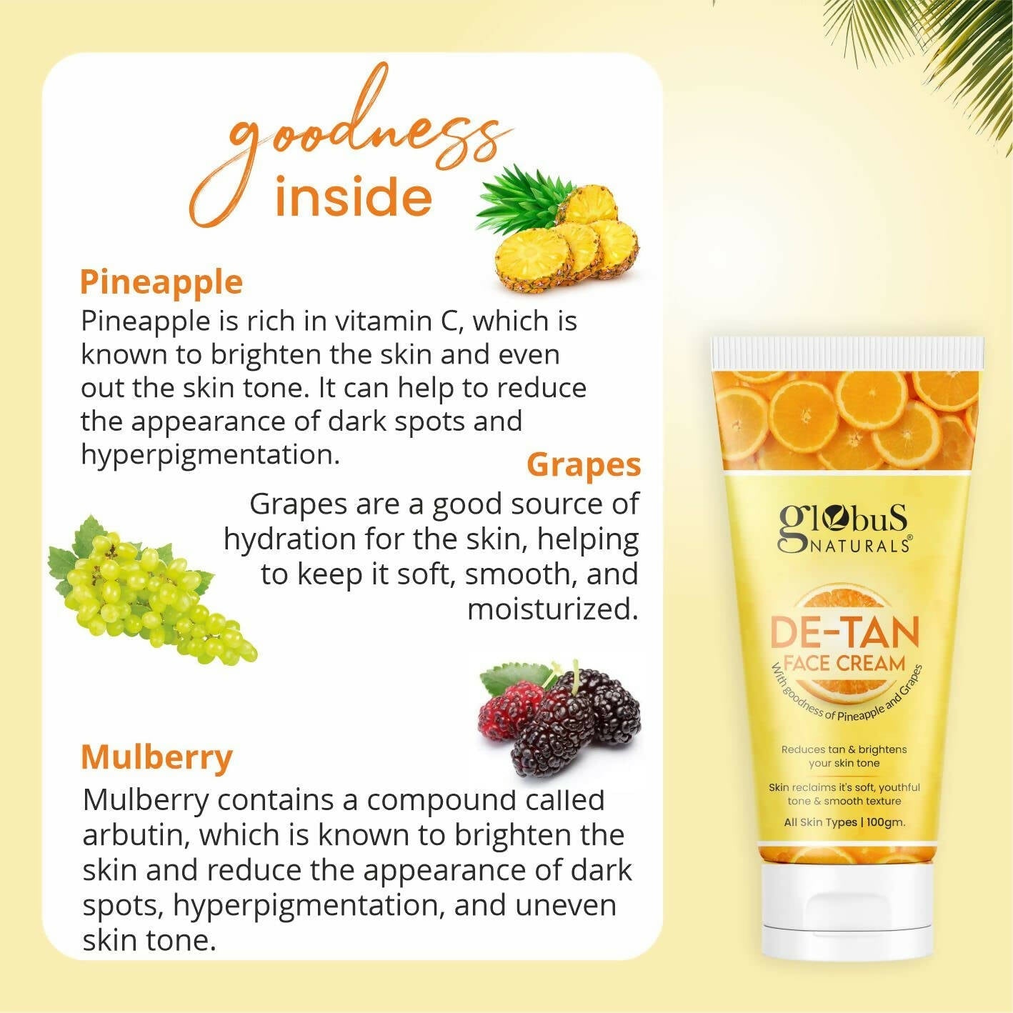 Globus Naturals De Tan Face Cream - Grab2buy