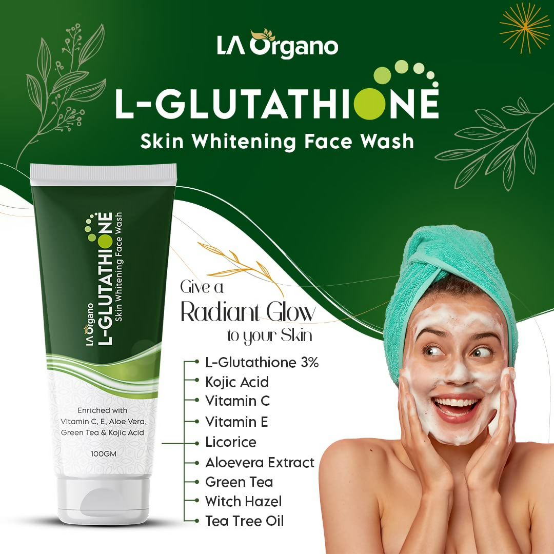 LA Organo Papaya Skin Whitening Cream and Glutathione Face Wash Combo - Grab2buy