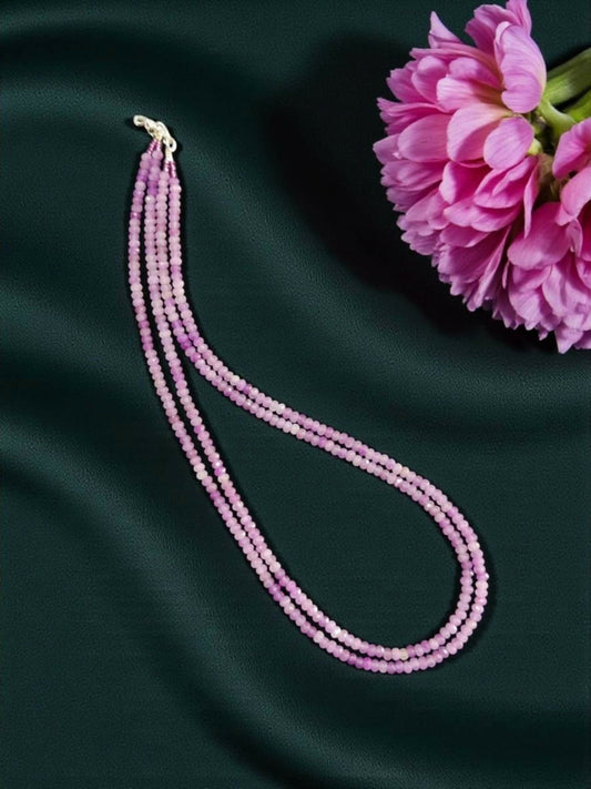 Joban Fashion Women Lavender 2 Layer Agate Necklace, Purple Double Shade