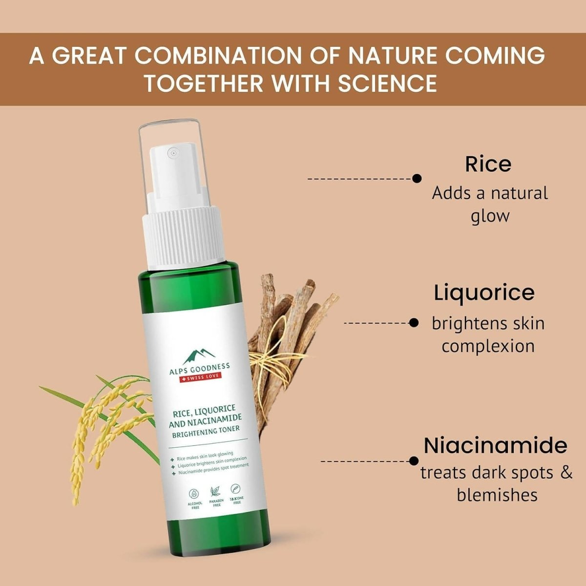 Alps Goodness Rice, Liquorice & Niacinamide Brightening Toner - Grab2buy
