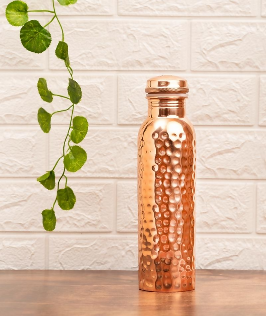 Isha Life Hammered Copper Water Bottle - 950 ml Grab2Buy Isha Life Grab2Buy