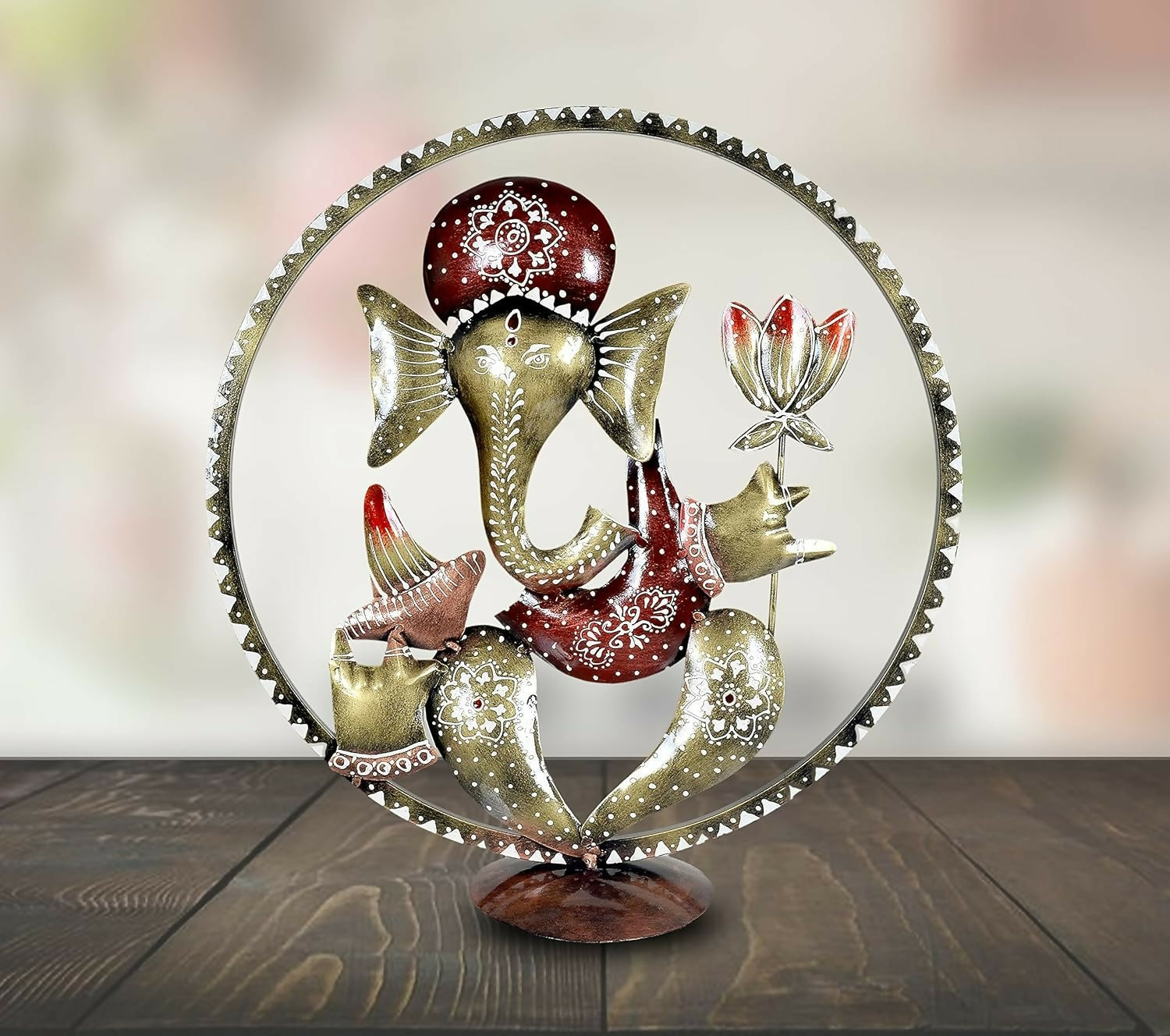 Umi Ganesha Idol in Cirle Decorative Handicraft Showpiece Ganesha Idol - Grab2buy
