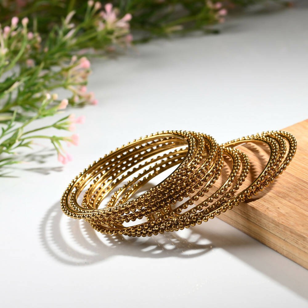 Afast Designer Fancy Party Bangle/ Kada Set, Gold, Metal, Pack Of 12 - Grab2buy