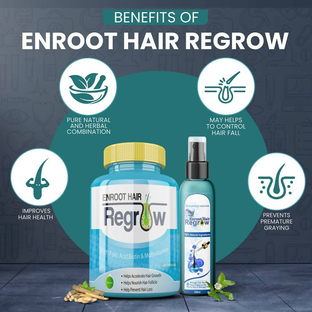Divya Shree Enroot Hair Regrow Capsule & Oil Nourish & Cleanse Hair Kit - Distacart