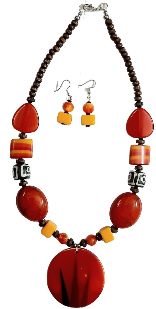 Elite Trading Orange Tribal Jewellery Set | Grab2Buy