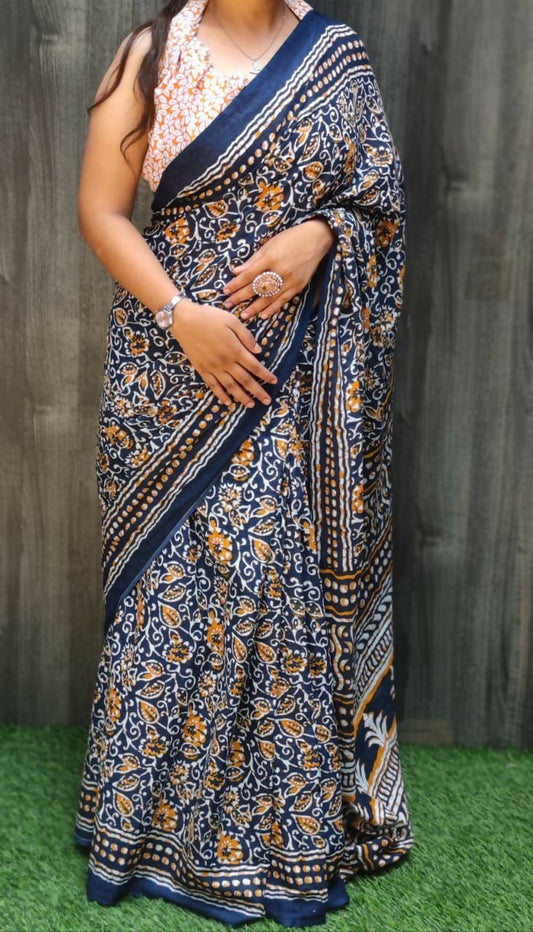 Exclusive Collection Blue Beautiful Mulmul Cotton Grab2Buy