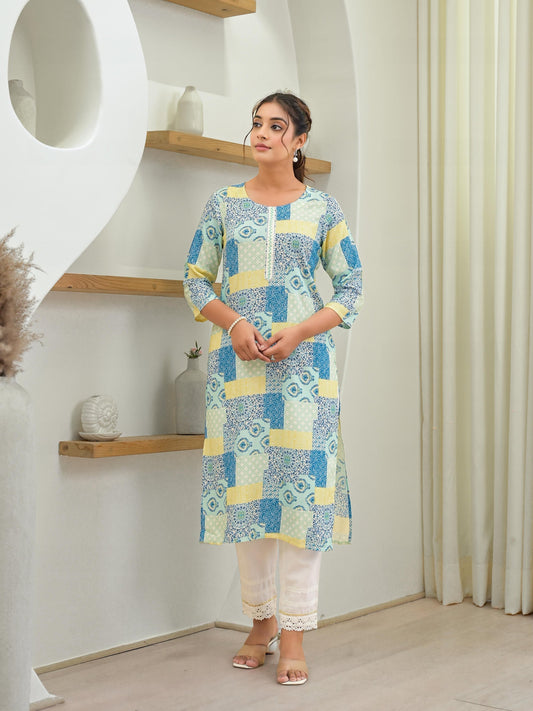 Juniper Multi Color Straight Kurta | Grab2Buy