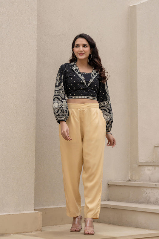 Juniper Gold Solid Viscose Pants