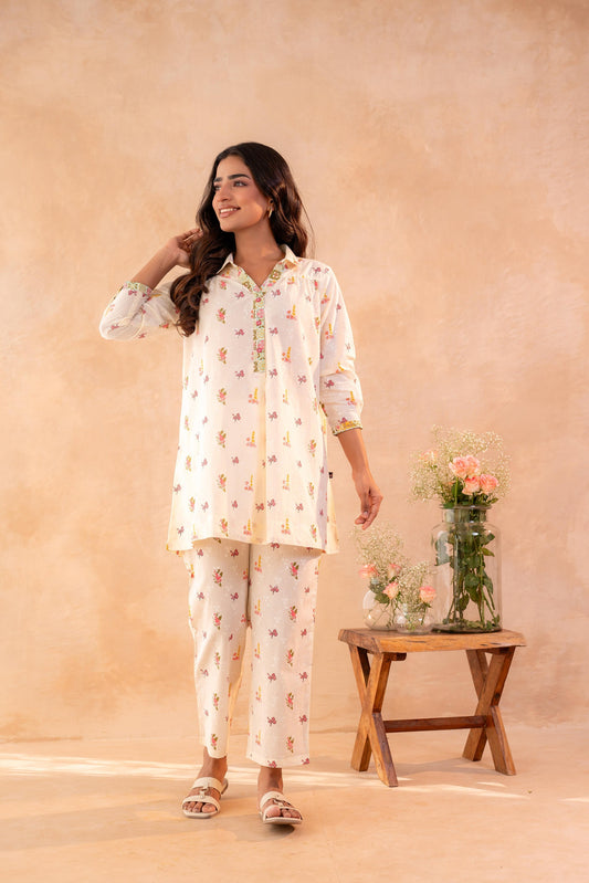 Juniper Off-White Garden Print Co-ord Set