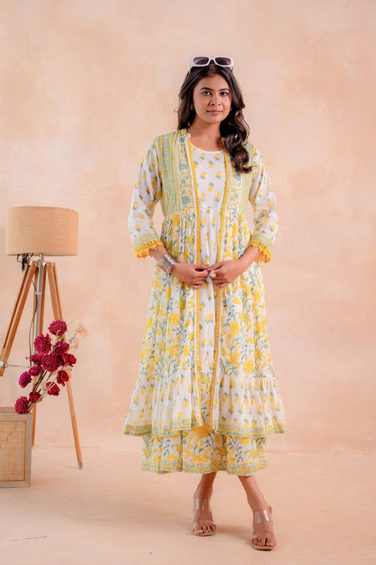 Juniper Sunlit Gulbahaar Floral Tiered Dress