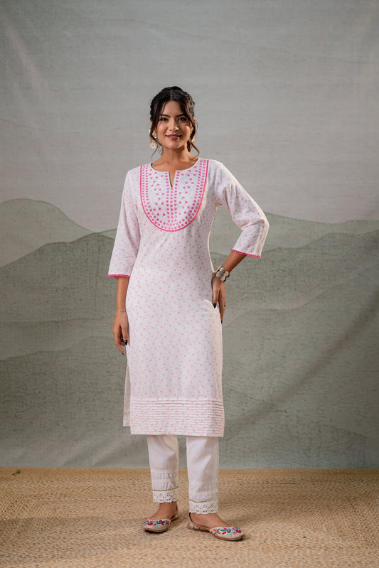 Juniper Rosebud Yoke Printed Kurta