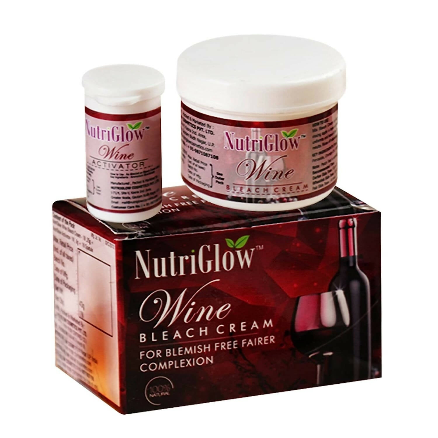NutriGlow Wine Bleach Cream With Grape Extracts - Grab2buy