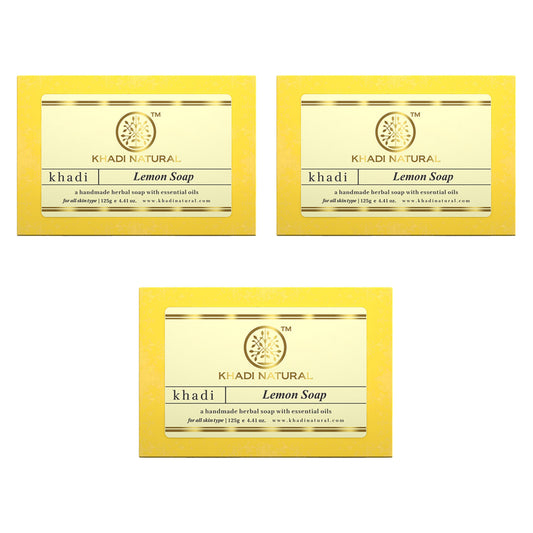 Khadi Natural Herbal Lemon Soap Combo Pack Of 3 – 125gm Each
