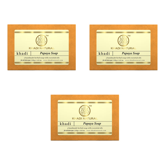 Khadi Natural Papaya Soap Combo Pack Of 3 – 125gm Each