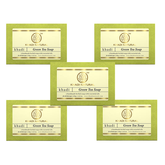 Khadi Natural Green Tea Soap Combo Pack Of 5 – 125gm Each