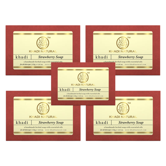 Khadi Natural Strawberry Soap Combo Pack Of 5 – 125gm Each