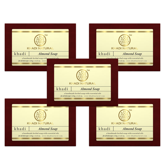 Khadi Natural Almond Soap Combo Pack Of 5 – 125gm Each