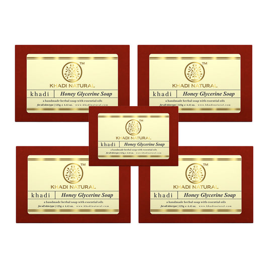 Khadi Natural Honey Glycerine Soap Combo Pack Of 5 – 125gm Each