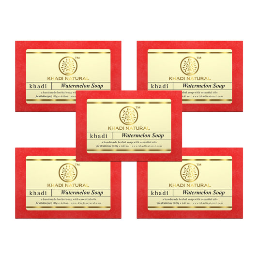 Khadi Natural Herbal Watermelon Soap Combo Pack Of 5 – 125gm Each