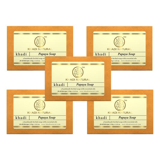 Khadi Natural Papaya Soap Combo Pack Of 5 – 125gm Each