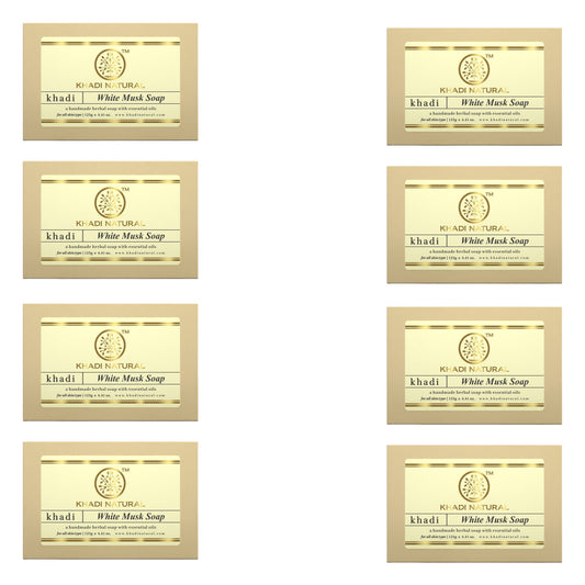 Khadi Natural Herbal White Musk Soap Combo Pack Of 8 – 125gm Each