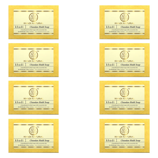 Khadi Natural Herbal Chandan Haldi Soap Combo Pack Of 8 – 125gm Each