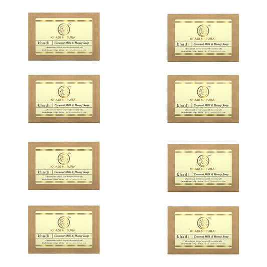Khadi Natural Coconut Milk & Honey Soap Combo Pack Of 8 – 125gm Each