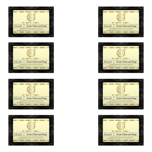 Khadi Natural Neem Charcoal Soap Combo Pack Of 8 – 125gm Each