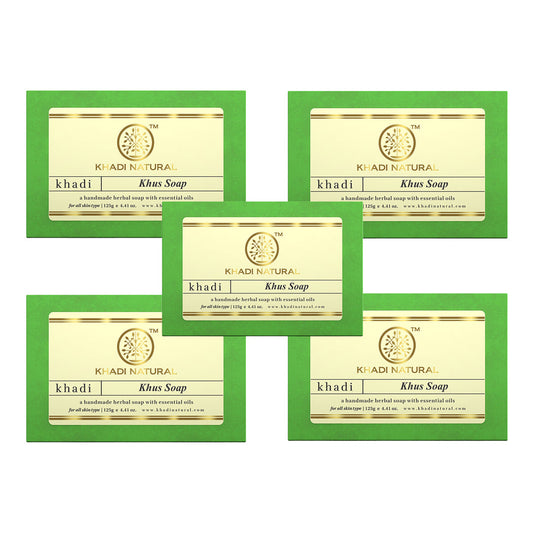Khadi Natural Herbal Khus Soap Combo Pack Of 5 – 125gm Each