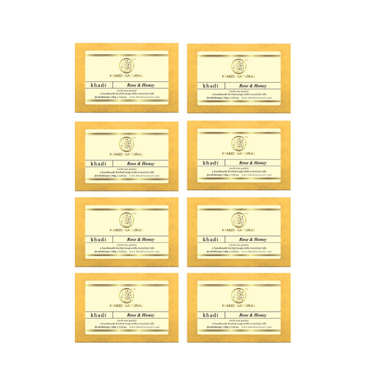 Khadi Natural Rose & Honey With Rose Petals Soap Combo Pack Of 8 – 100gm Each