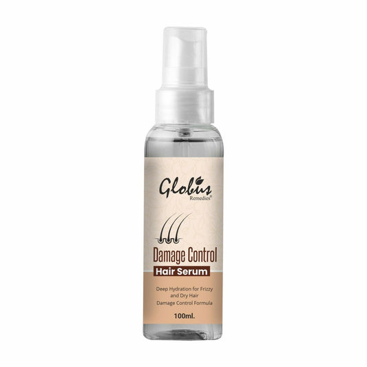 Globus Remedies Damage Control Hair Serum, For Frizzy Hair, Smoothens Rough Ends, Adds Instant Shine,100ml | Swadesiicart