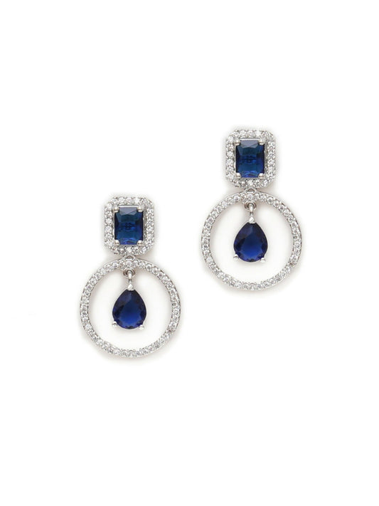 Stone kundan earrings (Blue) - Ruby Raang - Grab2buy