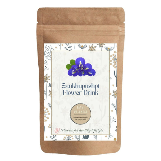 Satvi Wellness Shankhupushpi Flower Tea | Blue Butterfly Pea Tea | Blue Tea Mix | Herbal Tea